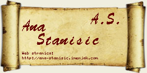 Ana Stanišić vizit kartica
